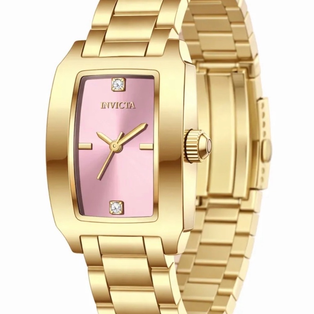 Invicta Women's Gold Watch with Pink Dial 22mm